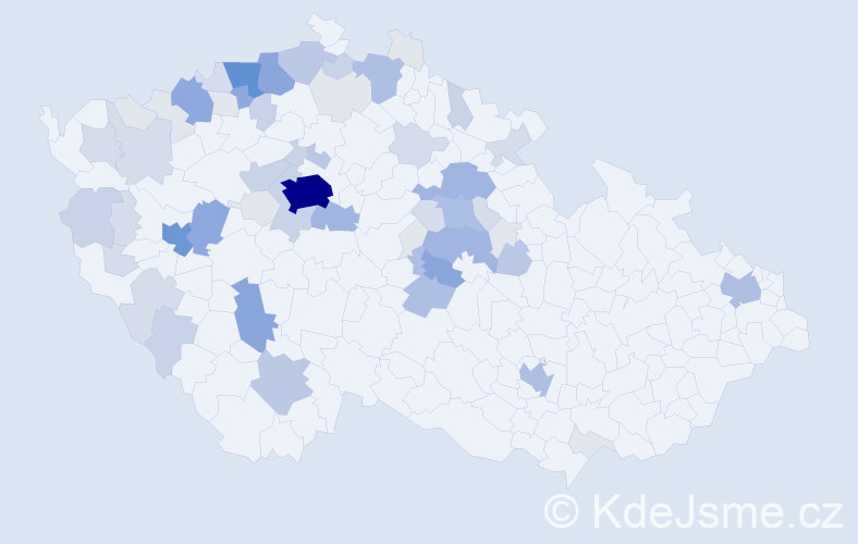 Příjmení: 'Mergl', počet výskytů 222 v celé ČR