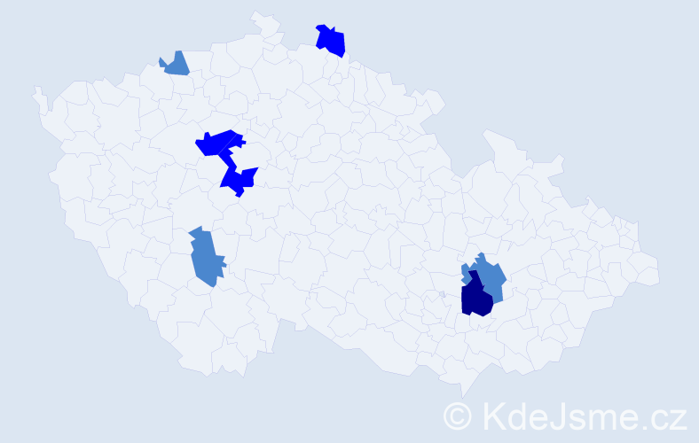 Příjmení: 'Krásny', počet výskytů 12 v celé ČR