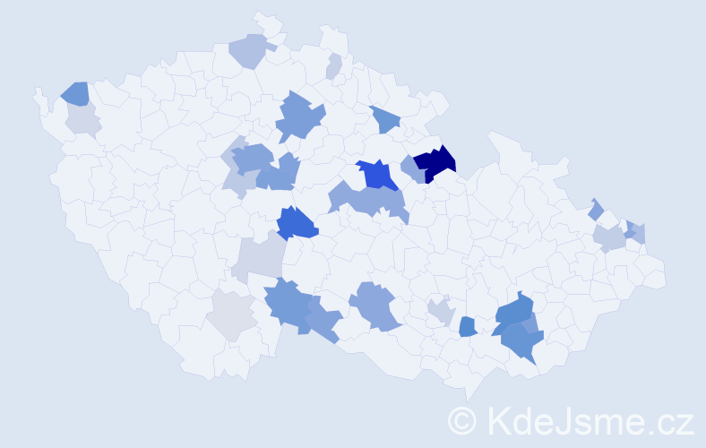 Příjmení: 'Klemová', počet výskytů 116 v celé ČR