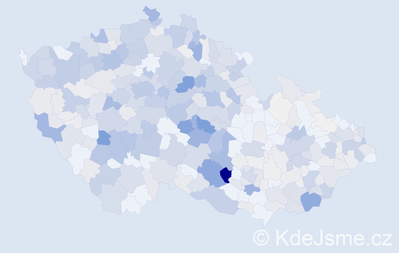 Příjmení: 'Kafka', počet výskytů 1760 v celé ČR