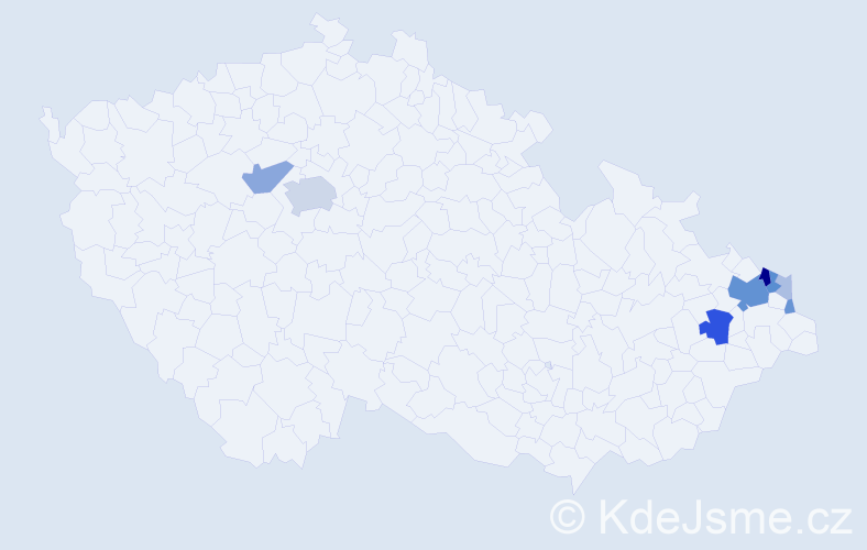 Příjmení: 'Kalemba', počet výskytů 25 v celé ČR