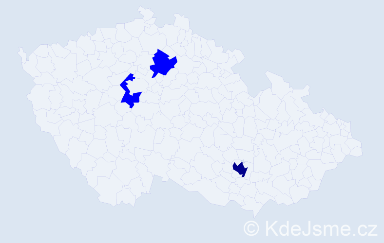 Příjmení: 'Kopecky', počet výskytů 4 v celé ČR