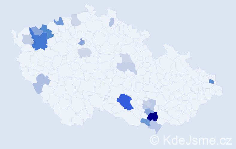 Příjmení: 'Konya', počet výskytů 49 v celé ČR