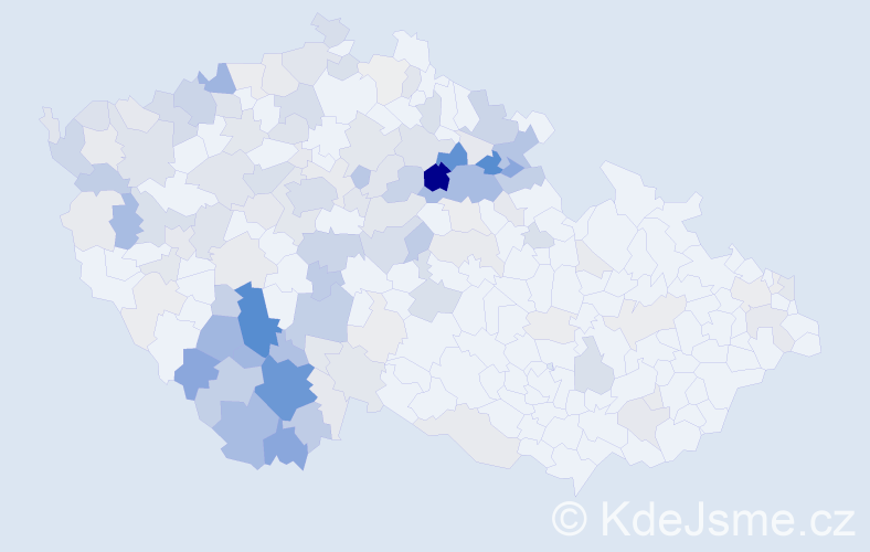 Příjmení: 'Vlášek', počet výskytů 524 v celé ČR