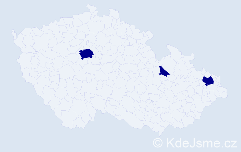 Příjmení: 'Rodgers', počet výskytů 3 v celé ČR