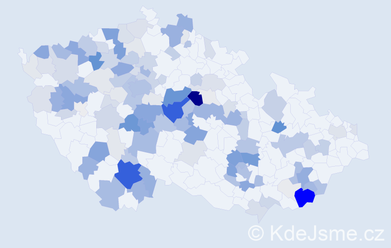 Příjmení: 'Hniličková', počet výskytů 496 v celé ČR