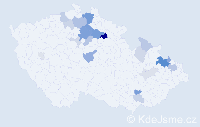 Příjmení: 'Krčmařík', počet výskytů 49 v celé ČR