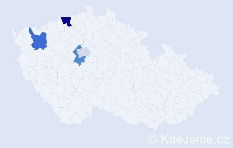 Příjmení: 'Cenovová', počet výskytů 5 v celé ČR