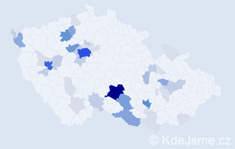 Příjmení: 'Samuel', počet výskytů 127 v celé ČR