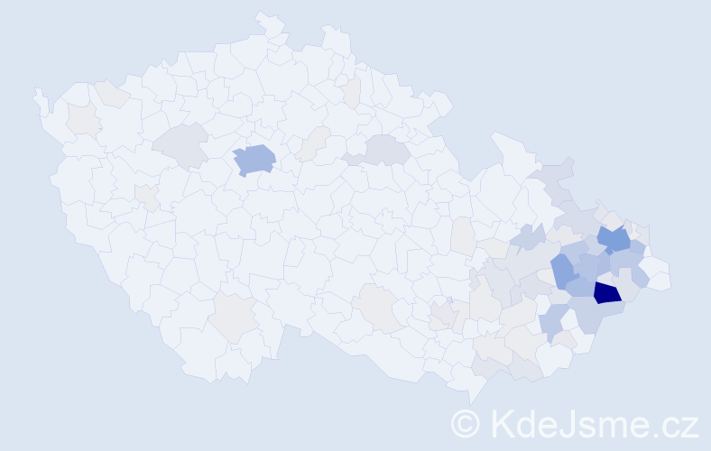 Příjmení: 'Maléřová', počet výskytů 339 v celé ČR