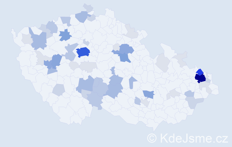 Příjmení: 'Hubert', počet výskytů 180 v celé ČR