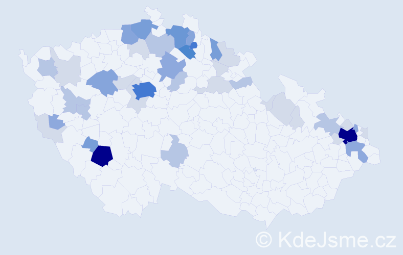 Příjmení: 'Janus', počet výskytů 135 v celé ČR