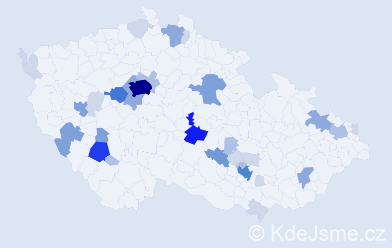 Příjmení: 'Kokrdová', počet výskytů 108 v celé ČR