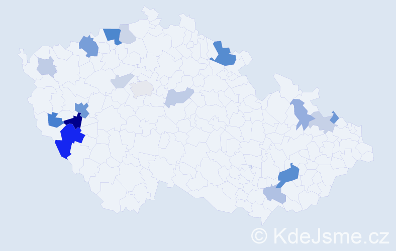 Příjmení: 'Voch', počet výskytů 42 v celé ČR