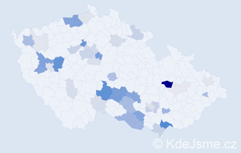 Příjmení: 'Gottliebová', počet výskytů 140 v celé ČR