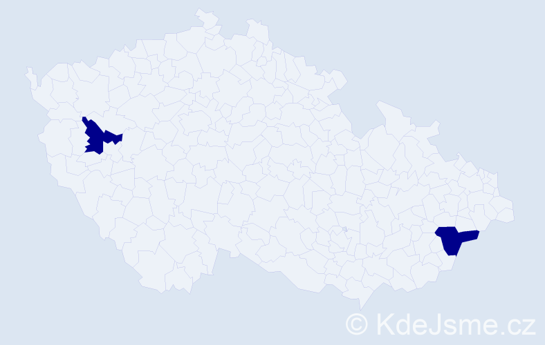 Příjmení: 'Mikulin', počet výskytů 2 v celé ČR