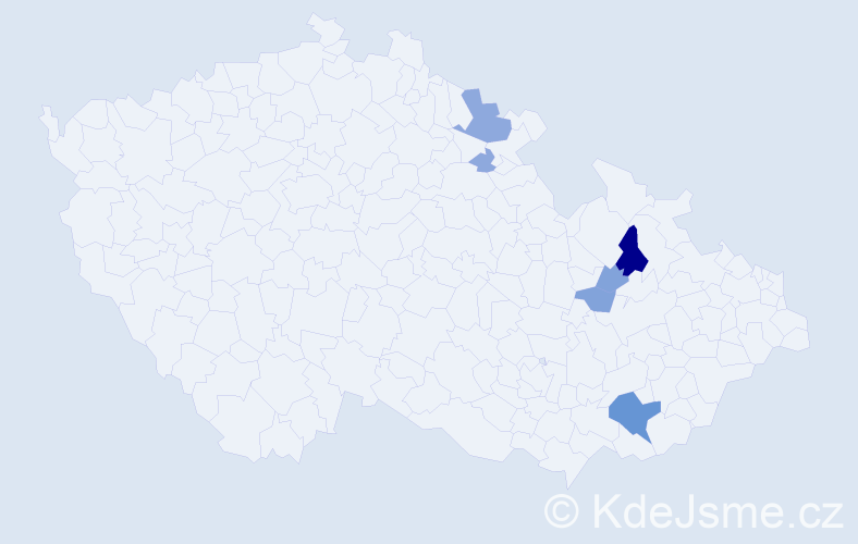 Příjmení: 'Mereďa', počet výskytů 17 v celé ČR