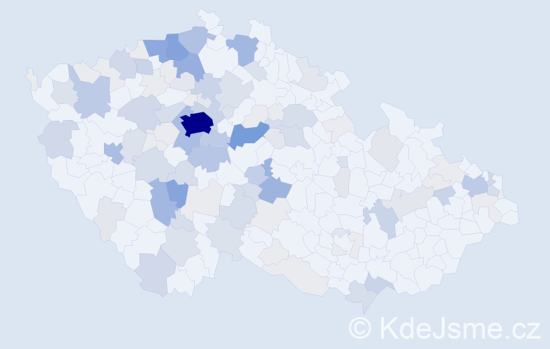 Příjmení: 'Vála', počet výskytů 439 v celé ČR