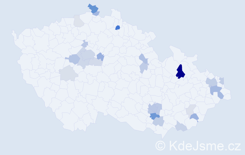 Příjmení: 'Olejárová', počet výskytů 67 v celé ČR