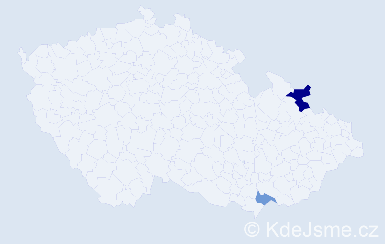 Příjmení: 'Štelmaková', počet výskytů 3 v celé ČR