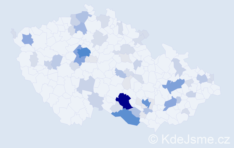 Příjmení: 'Dusík', počet výskytů 219 v celé ČR