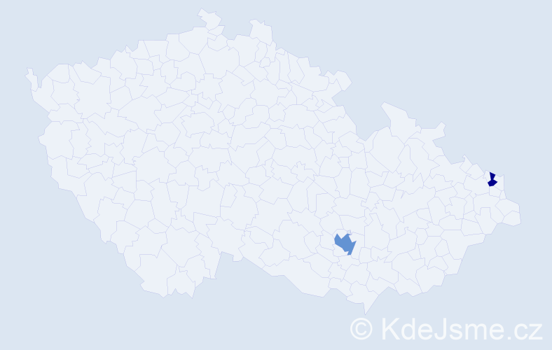 Příjmení: 'Heleš', počet výskytů 3 v celé ČR