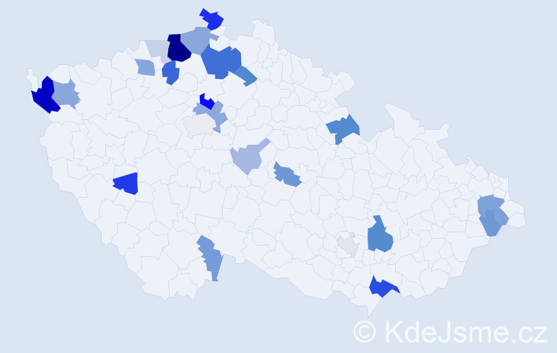 Příjmení: 'Matzová', počet výskytů 61 v celé ČR