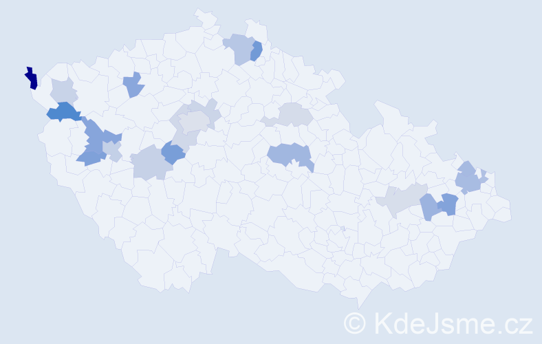 Příjmení: 'Kimáková', počet výskytů 40 v celé ČR