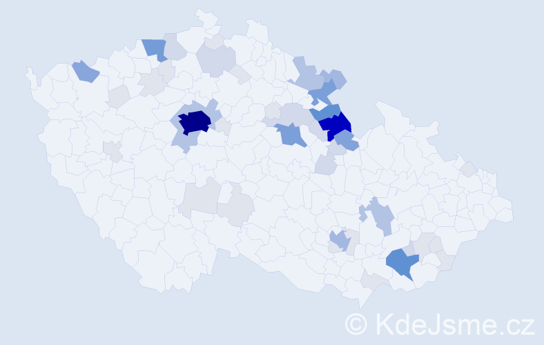 Příjmení: 'Preclík', počet výskytů 186 v celé ČR