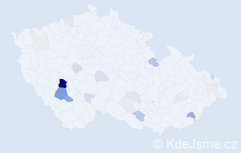 Příjmení: 'Mlíčková', počet výskytů 50 v celé ČR