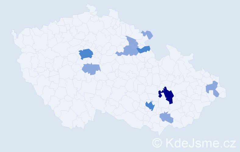 Příjmení: 'Papš', počet výskytů 24 v celé ČR