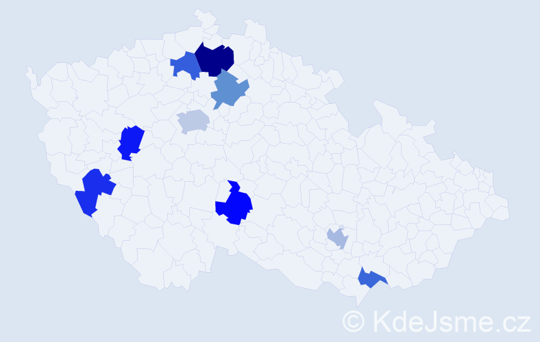 Příjmení: 'Vaskiv', počet výskytů 11 v celé ČR