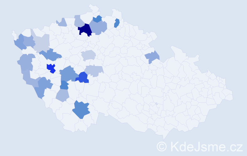 Příjmení: 'Kýčková', počet výskytů 68 v celé ČR