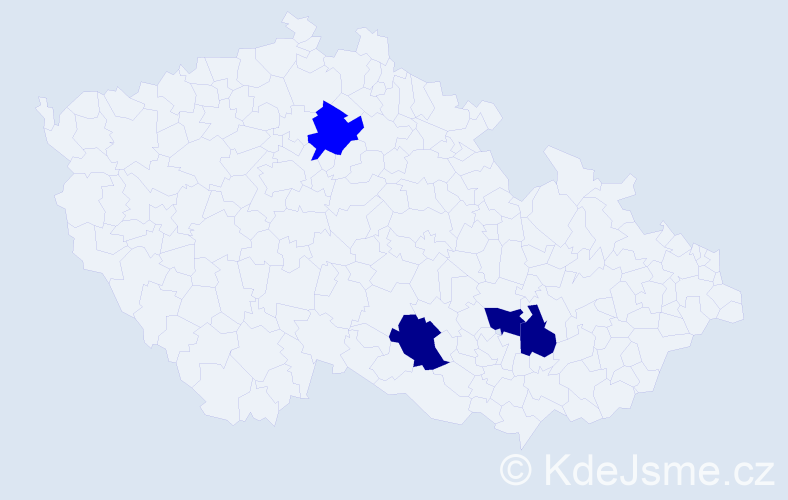 Příjmení: 'Kunšteková', počet výskytů 7 v celé ČR
