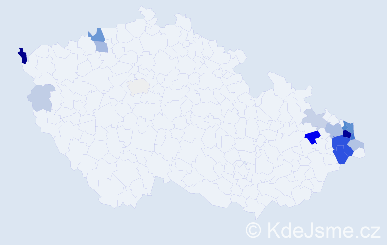 Příjmení: 'Funiok', počet výskytů 89 v celé ČR