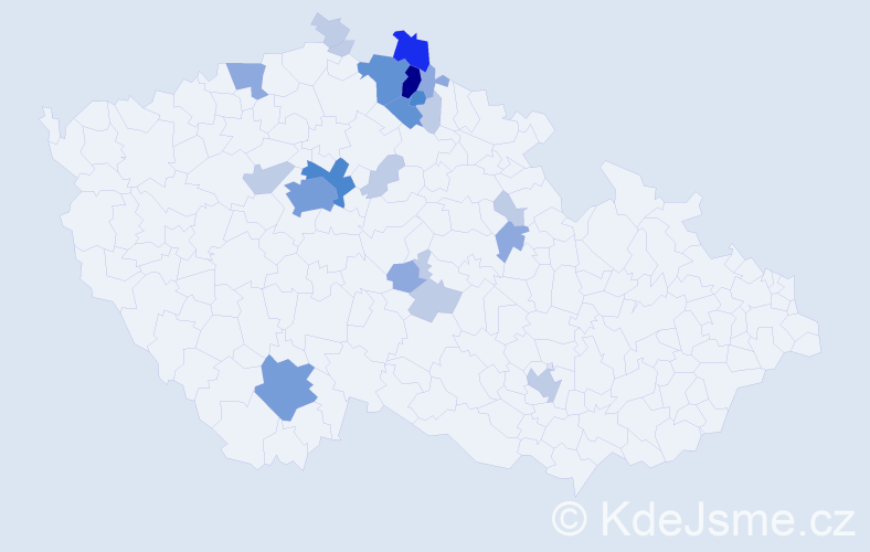 Příjmení: 'Mrklas', počet výskytů 57 v celé ČR
