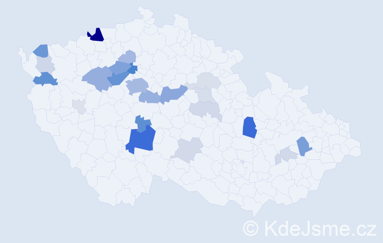 Příjmení: 'Břicháčová', počet výskytů 72 v celé ČR