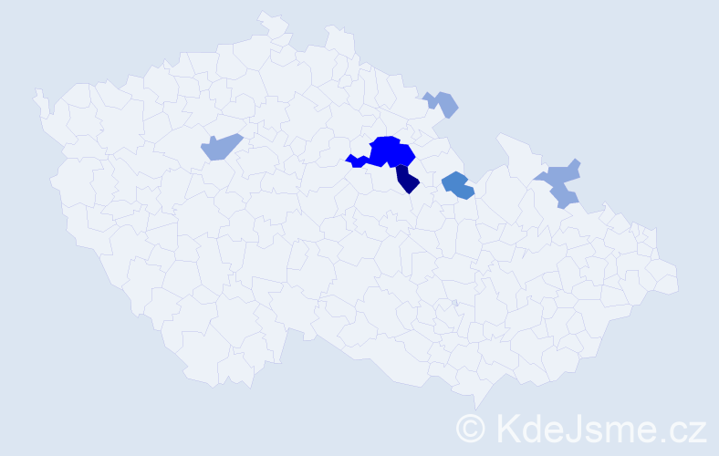 Příjmení: 'Svaták', počet výskytů 14 v celé ČR