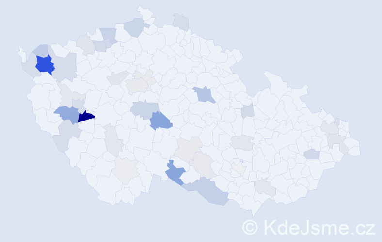 Příjmení: 'Brandl', počet výskytů 125 v celé ČR