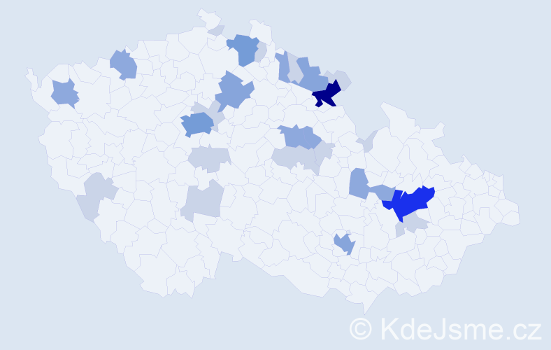 Příjmení: 'Kolisková', počet výskytů 65 v celé ČR