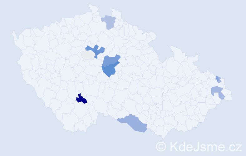 Příjmení: 'Radovesnická', počet výskytů 22 v celé ČR
