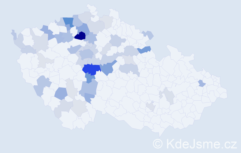 Příjmení: 'Bouša', počet výskytů 203 v celé ČR