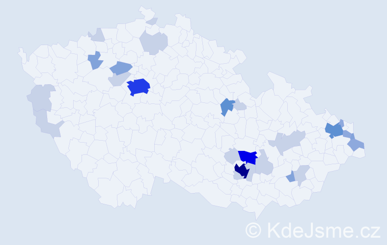 Příjmení: 'Lakota', počet výskytů 70 v celé ČR