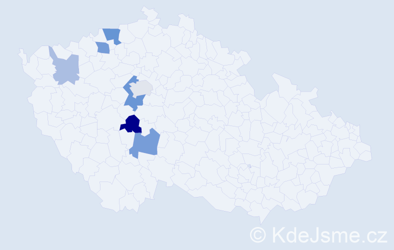 Příjmení: 'Trieb', počet výskytů 15 v celé ČR