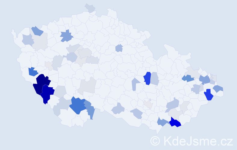 Příjmení: 'Pytel', počet výskytů 170 v celé ČR