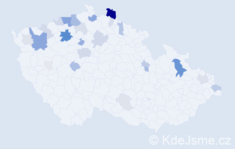 Příjmení: 'Dani', počet výskytů 76 v celé ČR