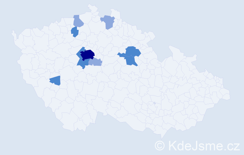 Příjmení: 'Voršilka', počet výskytů 18 v celé ČR