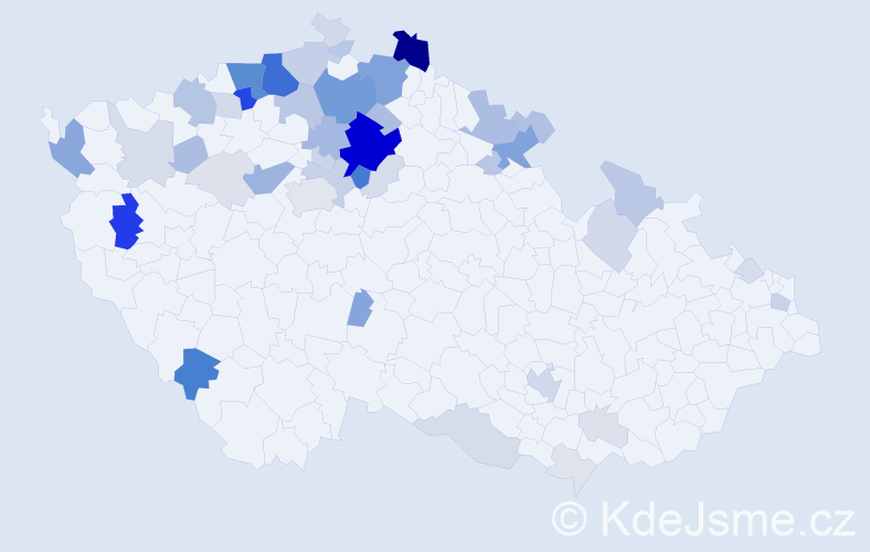 Příjmení: 'Dančo', počet výskytů 207 v celé ČR