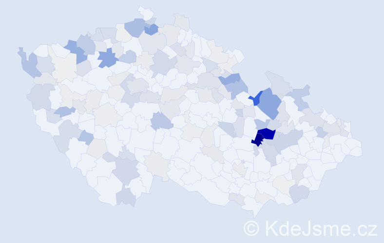 Příjmení: 'Voglová', počet výskytů 396 v celé ČR