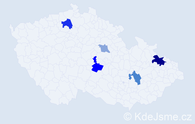 Příjmení: 'Míška', počet výskytů 11 v celé ČR